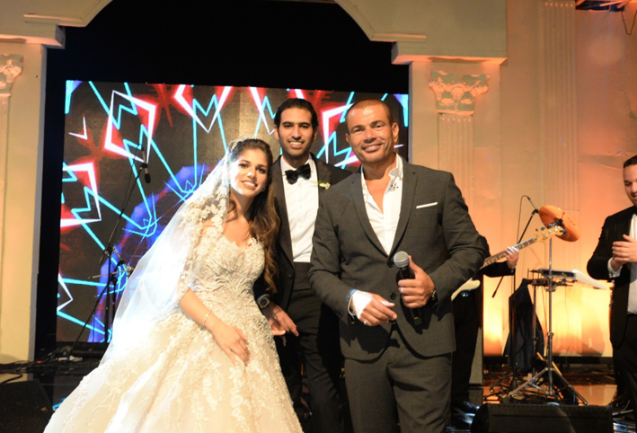 بالصور .. عمرو دياب ونجوم الفن في حفل زفاف مريم قورة
