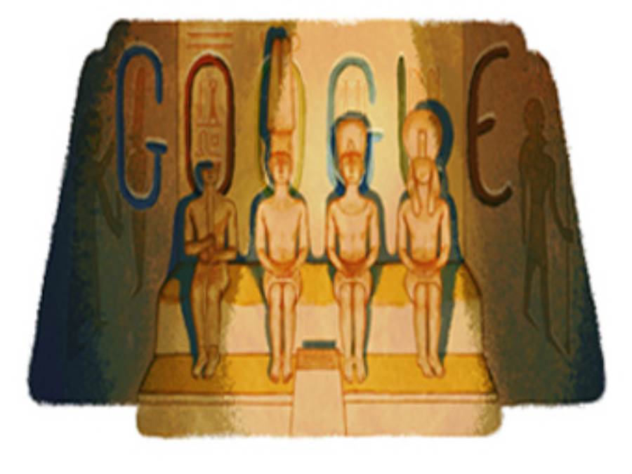 "جوجل" يحتفل بتعامد الشمس على تمثال رمسيس الثانى بأبو سمبل