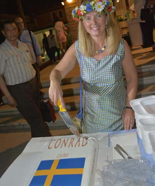  بالصور .. سفارة السويد تحتفل بالعيد القومى على ضفاف النيل