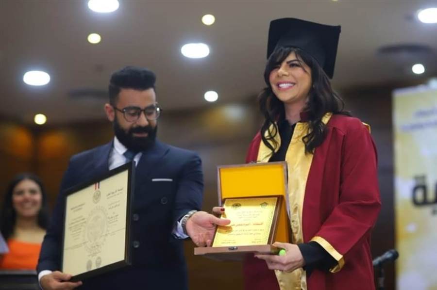  أميرة فتحي تحصل على الدكتوراه الفخرية من الجامعة الأمريكية للعلوم