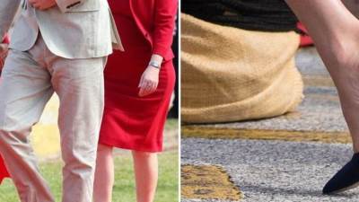  كعب حذاء كيت ميدلتون يعلق في حاجز حديدي أثناء العرض العسكري في عيد القديس باتريك