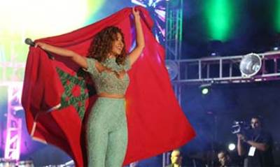 شاهد بالصور ماذا فعلت ميريام فارس بالعلم المغربي؟