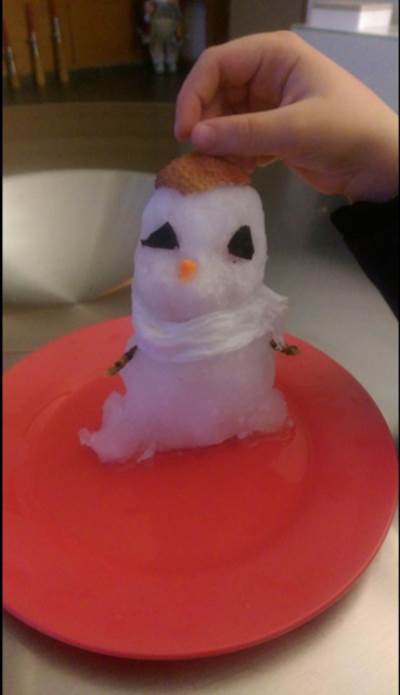 صورة رجل الثلج الذي صنعته طفلتي نانسي عجرم