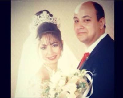 صورة نادرة من زفاف لميس الحديدي وعمرو أديب