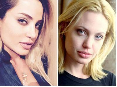 بالصور .. تعرف على شبيهة أنجلينا جولي !! من الاجمل؟