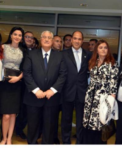   بالصور .. عدلى منصور ومحلب يفتتحان قاعة عبد العزيز حجازى