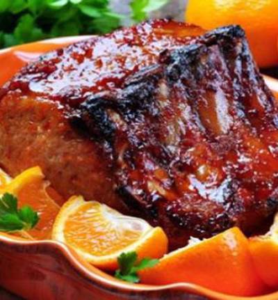 ستيك اللحم بعصير البرتقال