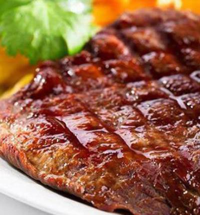 ستيك اللحم بصوص البرتقال