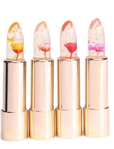 أقلام أحمر شفاه سحرية تحتوي على زهور حقيقية