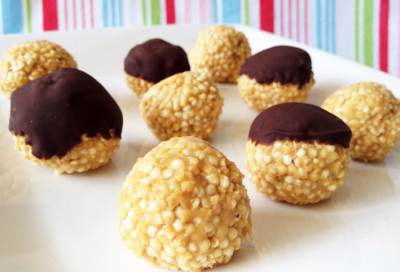 طريقة عمل كُرات زبدة الفول السوداني الصحية جدا واللذيذة