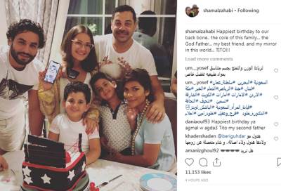  هكذا احتفلت شام ابنه أصالة بعيد ميلاد طارق العريان