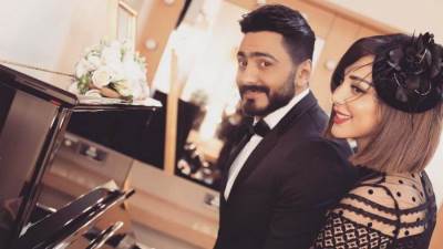 شاهد .. كيف احتفلت بسمة بوسيل بعيد ميلاد تامر حسني؟