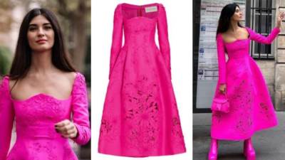 توبا بويوكستون بإطلالة "وردية" كاملة في عرض فالنتينو