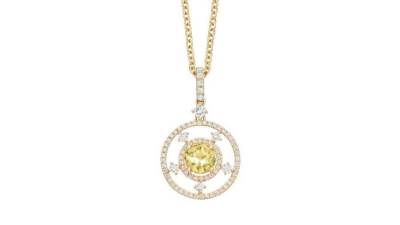 مجموعة منتقاة من قلادات مرصعة بأحجار الكوارتز الليموني